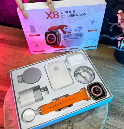 Kit X8 completo abierto con correa naranja